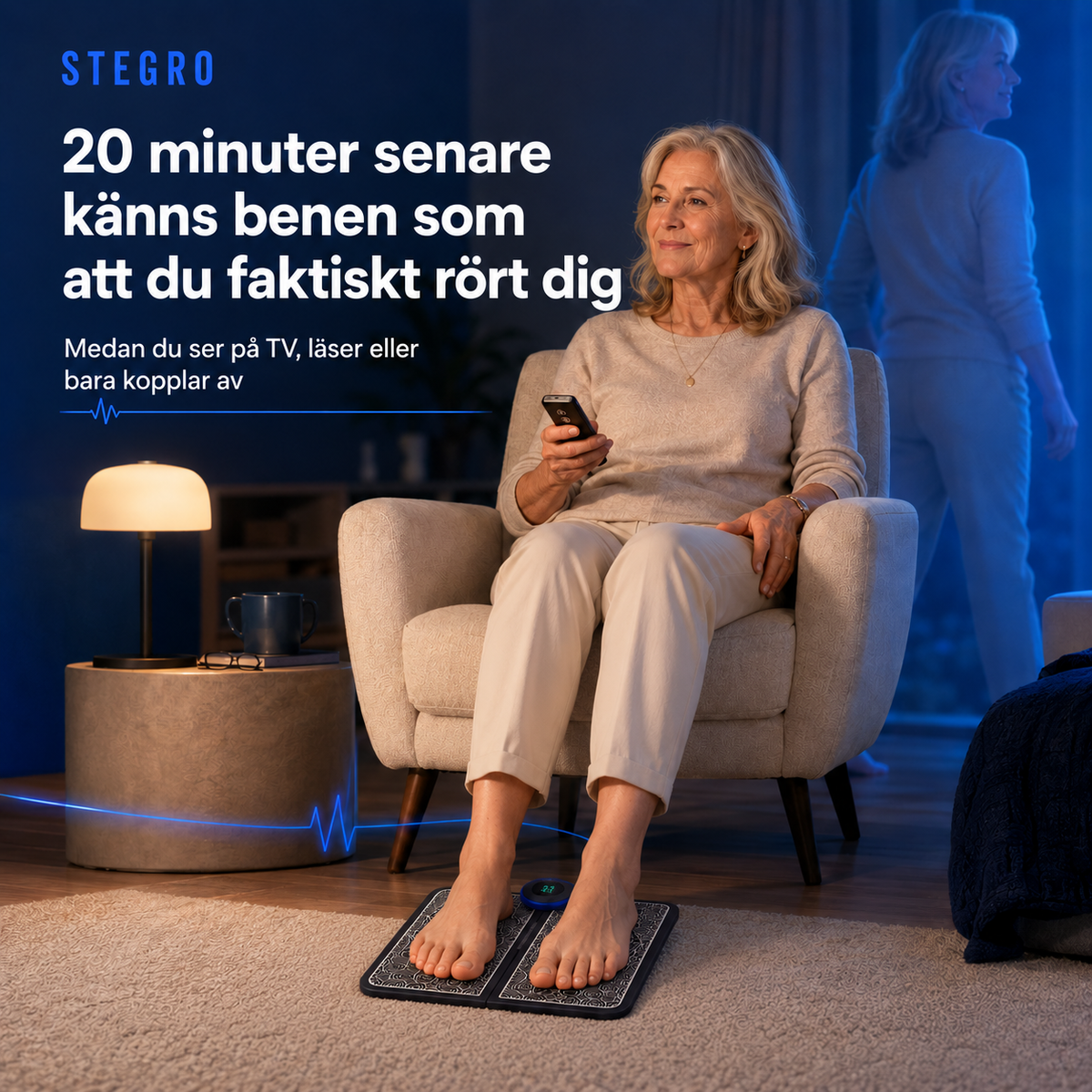 stegro. ge dina ben rörelsen de saknar utan att resa dig ur fötöljen